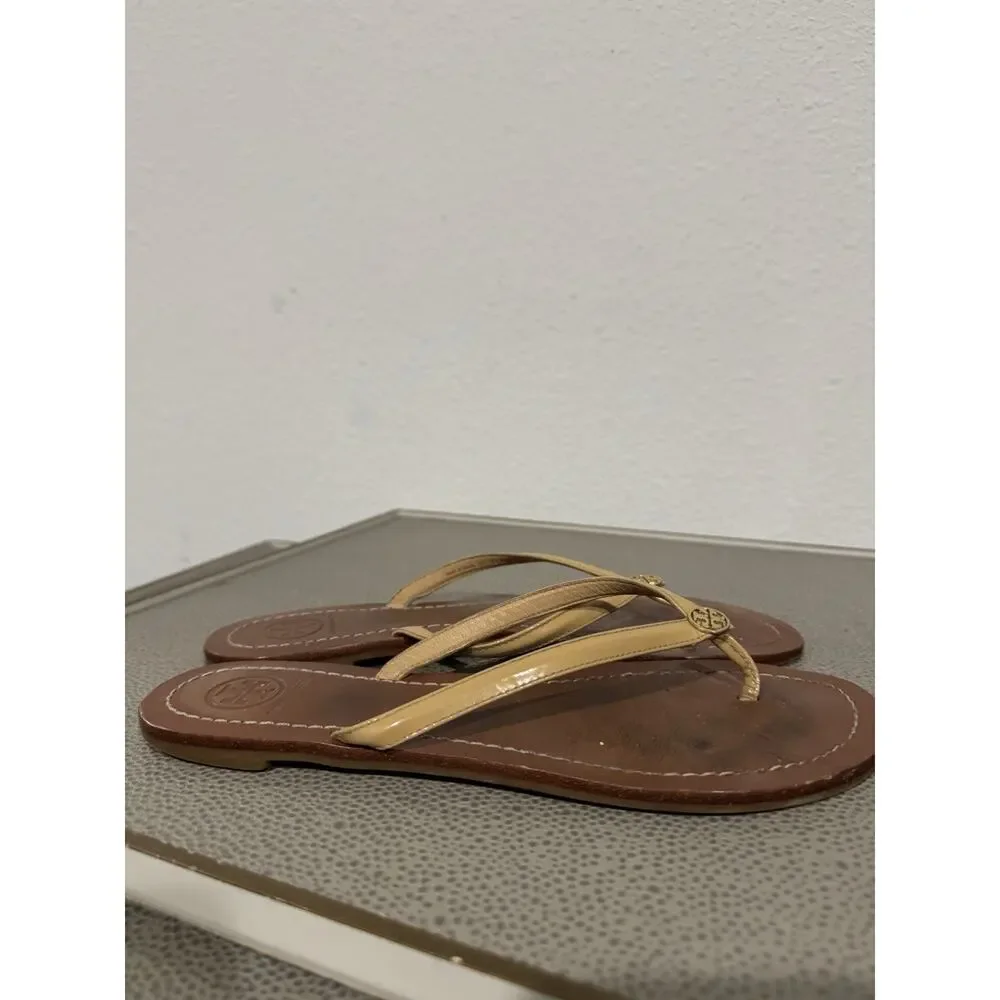 Tory Burch Terra Sandals Light Honey Color Leather Women Size 7.5 M